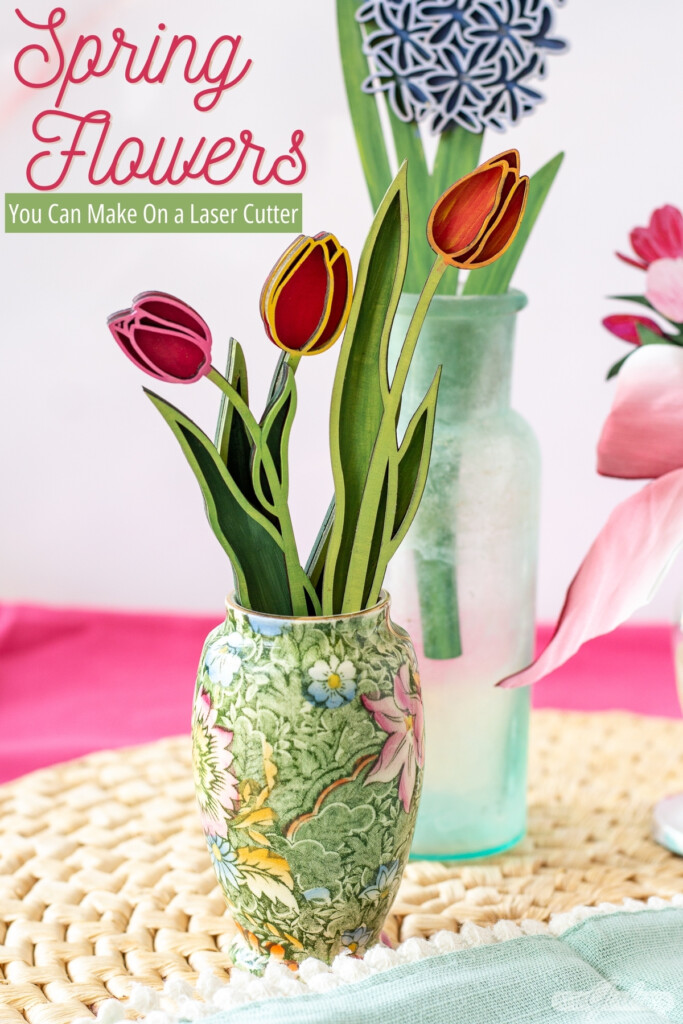 wooden tulips in a vase