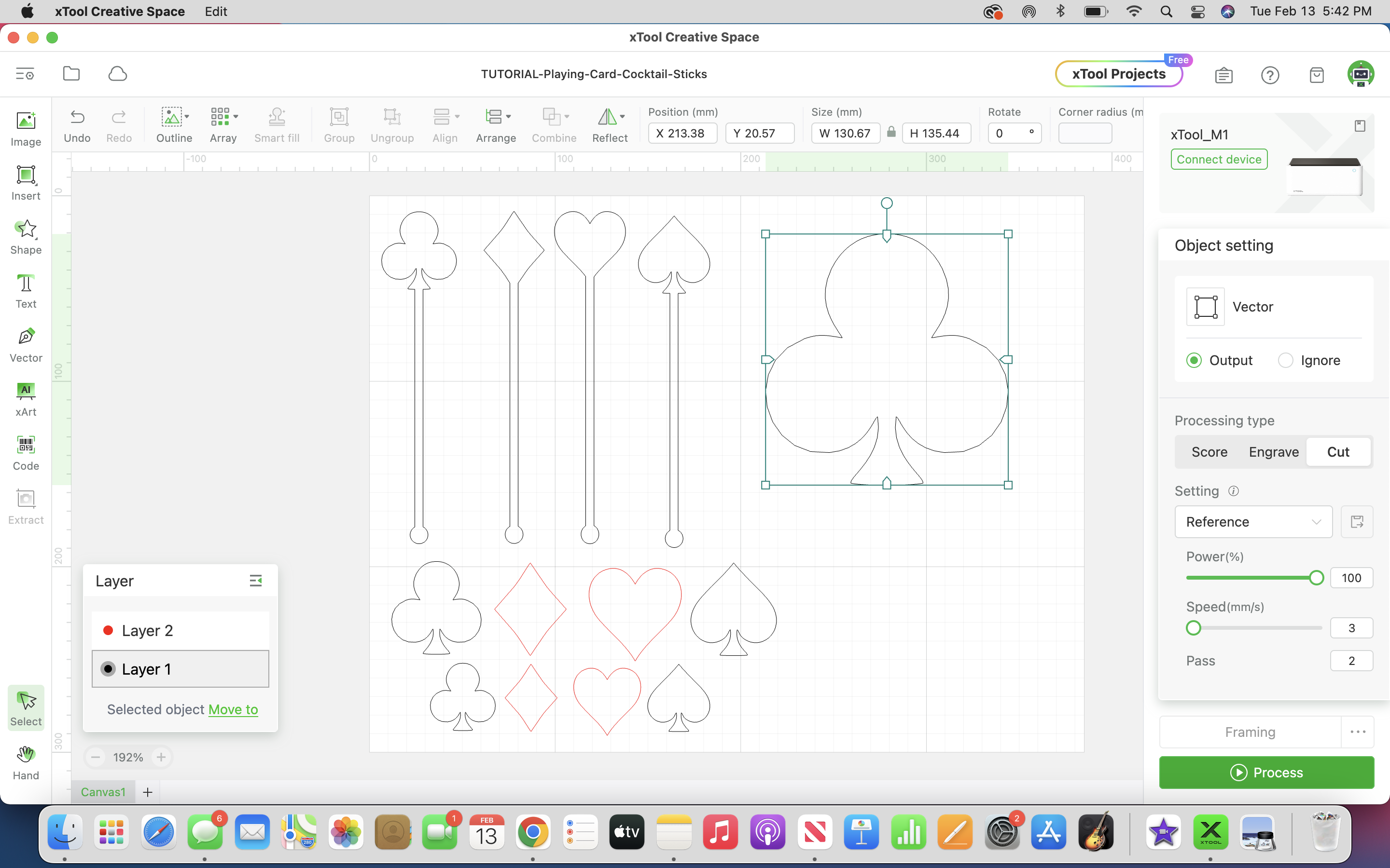 screen shot adding an SVG image in xTool Creative Space